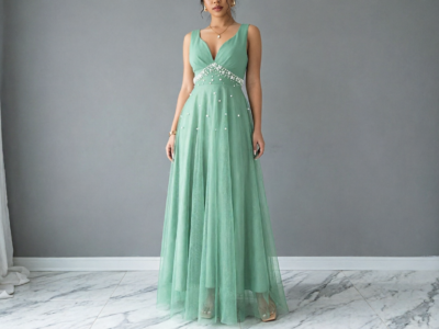 Vestido de Festa Longo Verde Menta