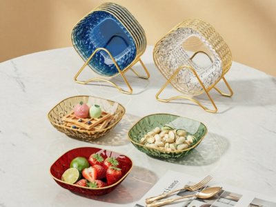Conjunto de 5 Travessas Quadradas Crystal