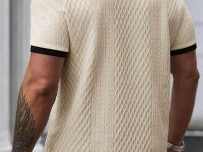 Polo Masculina Jacquard Premium Textura em Relevo