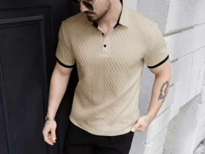 Polo Masculina Jacquard Premium Textura em Relevo