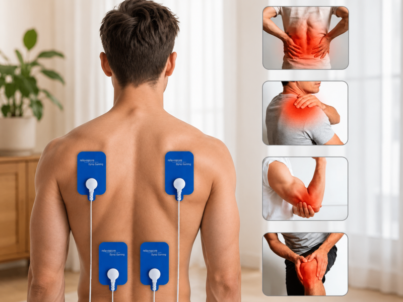 Massageador Elétrico Corporal TENS com Eletrodos