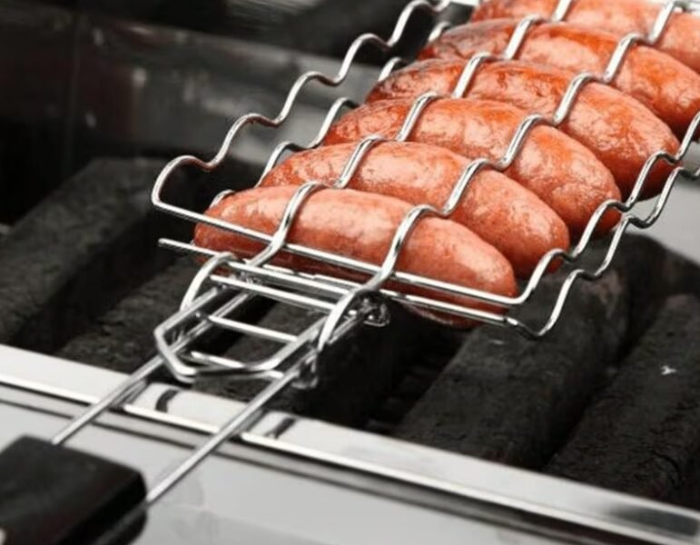 Kit Descascador Ralador Inox + Grelha para Linguiça