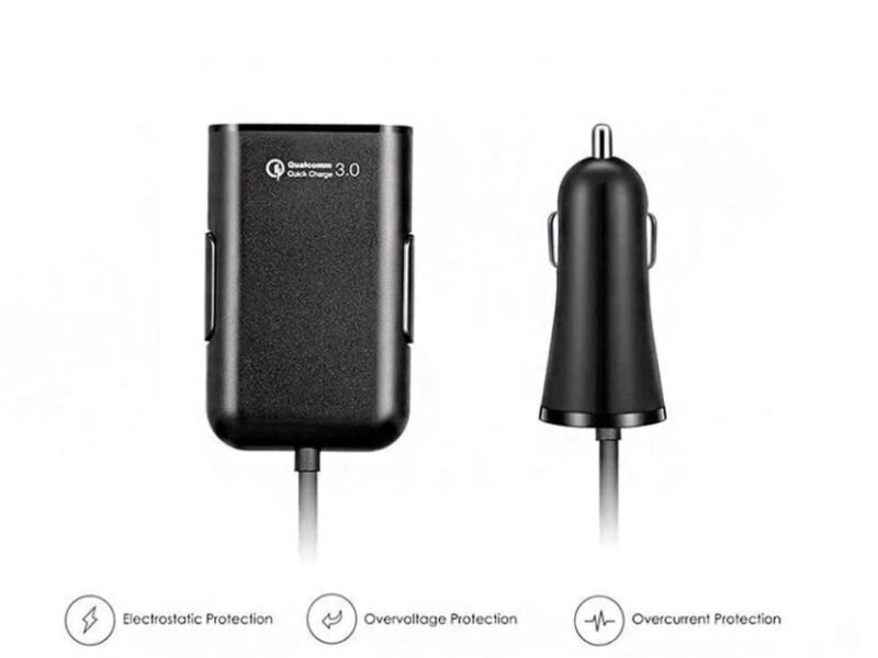 Carregador Celular Carro 4 Portas USB Carga Rapida
