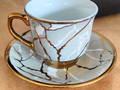 Kit Xícaras Café Porcelana com Pires 80ml Presente