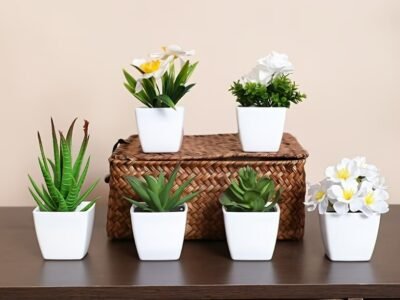 Conjunto 6 Peças Plantas Artificiais com Vaso