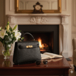 Bolsa de Couro Preta Clássica e Elegante