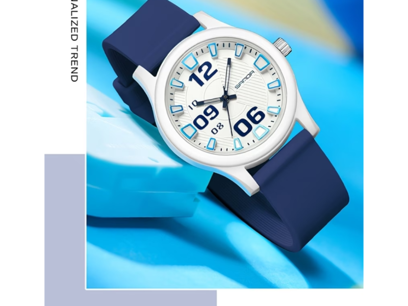 Relógio Feminino Moderno Azul Marinho