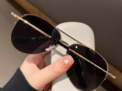 Óculos Aviador Rimless Modernos Adereços