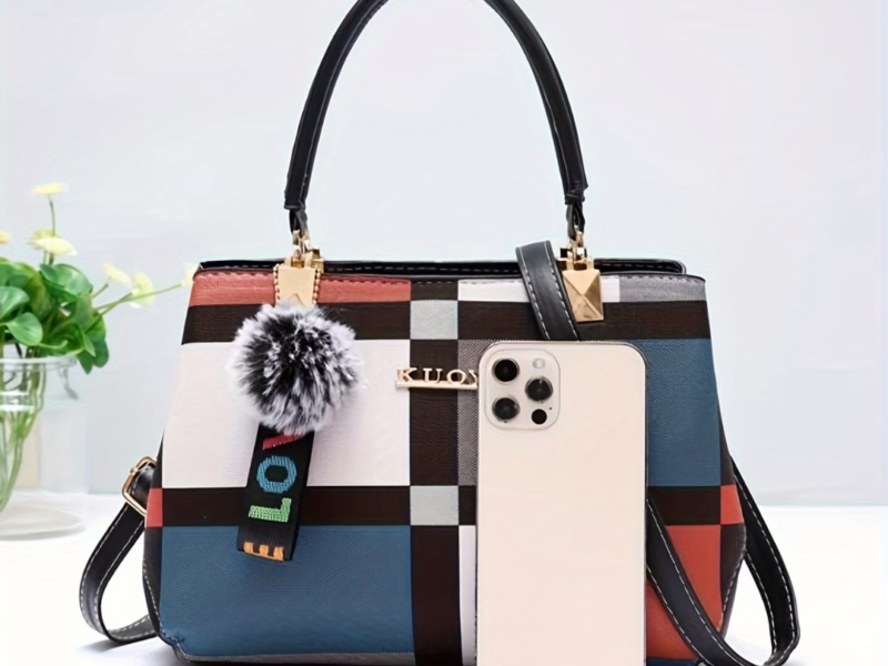 Mini Bolsa Xadrez Premium – Elegância com Toque de Charme