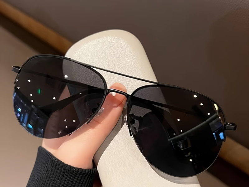 Óculos Aviador Rimless Modernos Adereços