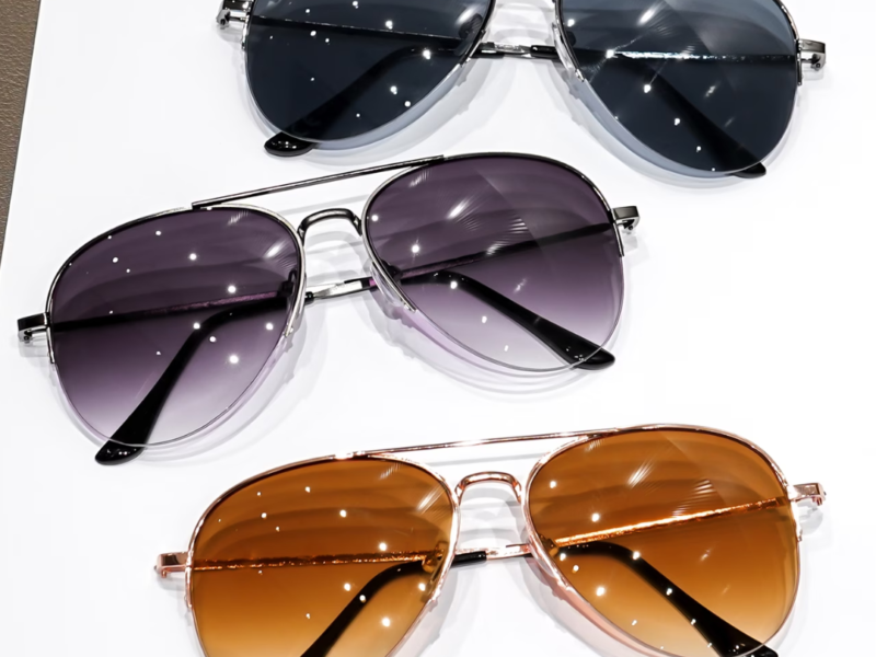 Óculos Aviador Rimless Modernos Adereços