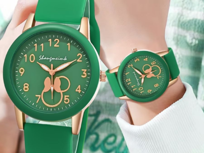 Relógio de Silicone Moderno Verde Esmeralda