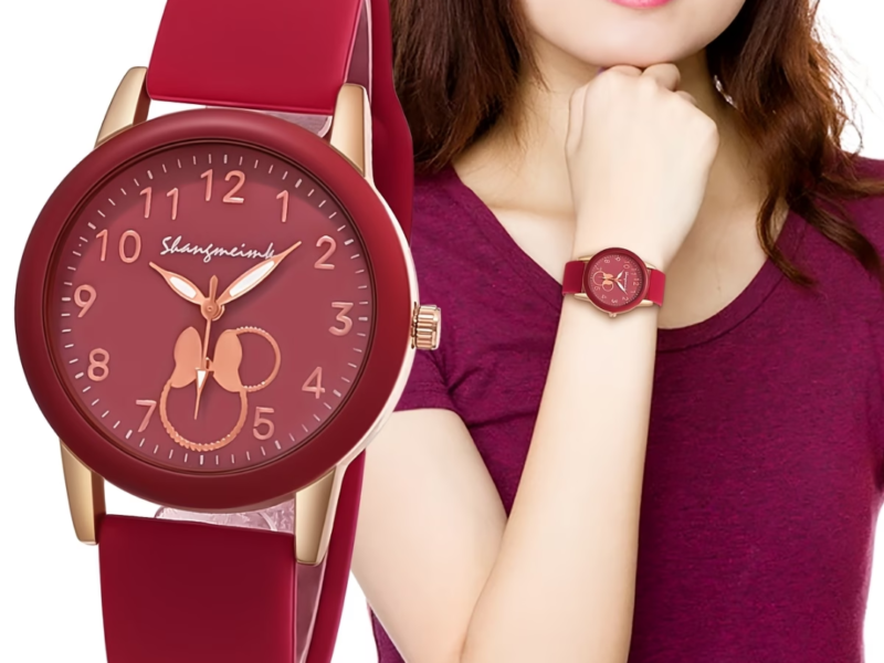 Relógio de Silicone Moderno Verde Esmeralda