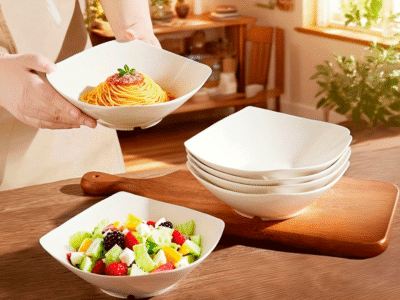 Conjunto de 4 Tigelas Quadradas com Cantos Elevados