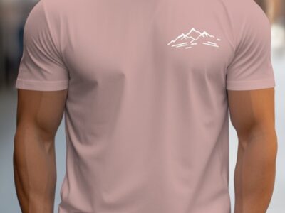 Camisa Masculina Estilo Casual Rosa Claro