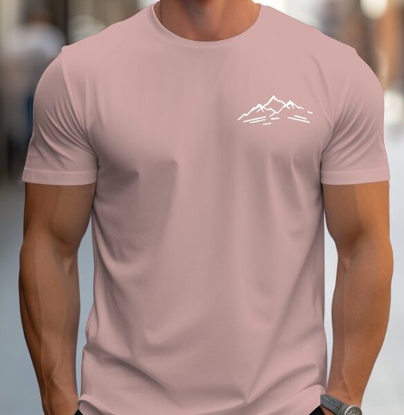 Camisa Masculina Estilo Casual Rosa Claro