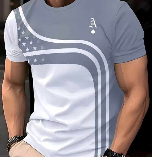 Camisa Masculina Manga Curta Estilo Moderno