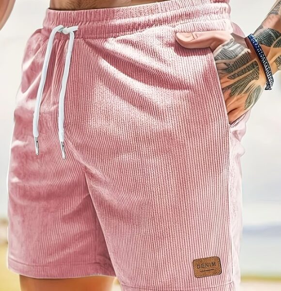 Short Masculino Veludo Cotelê Rosa – O Novo Ícone do Verão