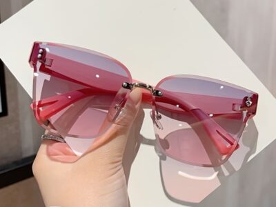 Óculos de Sol Rimless Chanfrados – A Nova Tendência Square