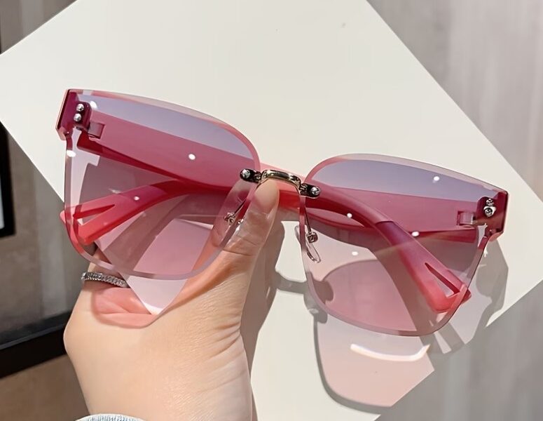 Óculos de Sol Rimless Chanfrados – A Nova Tendência Square