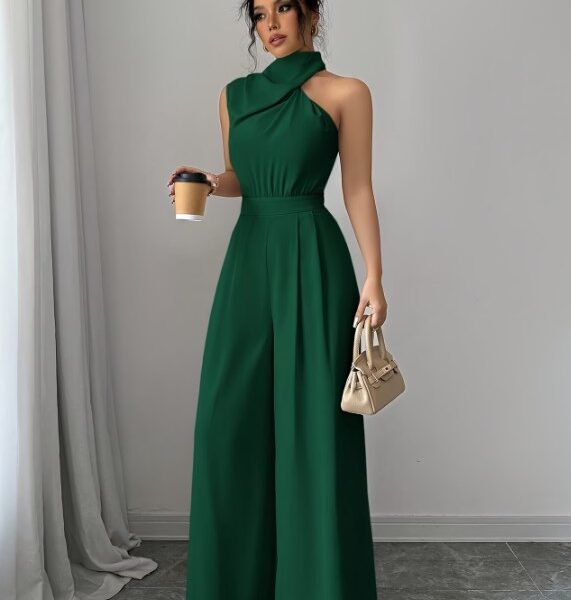 Aluguel Macacão Ombro Único Emerald Green – Estilo Red Carpet