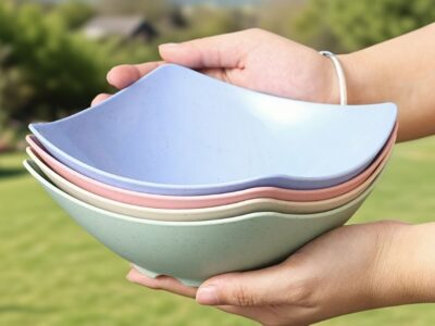 Conjunto de 4 Tigelas Quadradas com Cantos Elevados