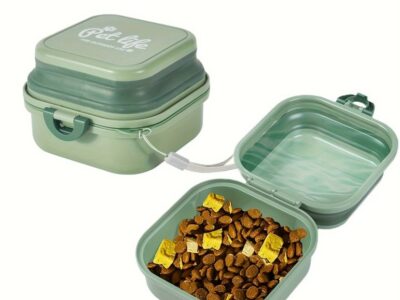 Tigela Retrátil e Porta-Ração Premium