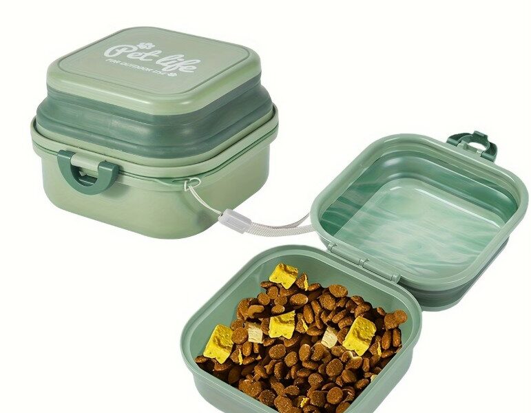 Tigela Retrátil e Porta-Ração Premium