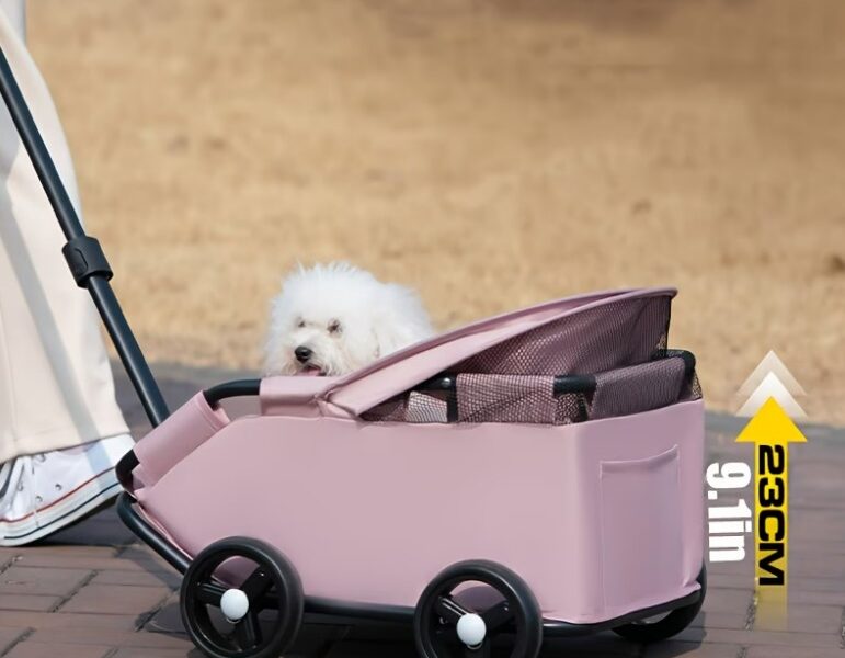 Carrinho Pet Travel Slim: Leve, Dobrável e Ultra Compacto