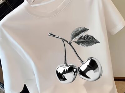 T-shirt Maçã Branca Look Casual