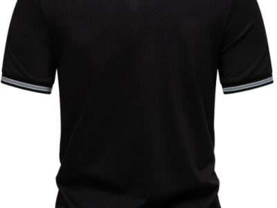 Camisa Polo Masculina com Zíper e Estampa Exclusiva – Estilo Casual Chic