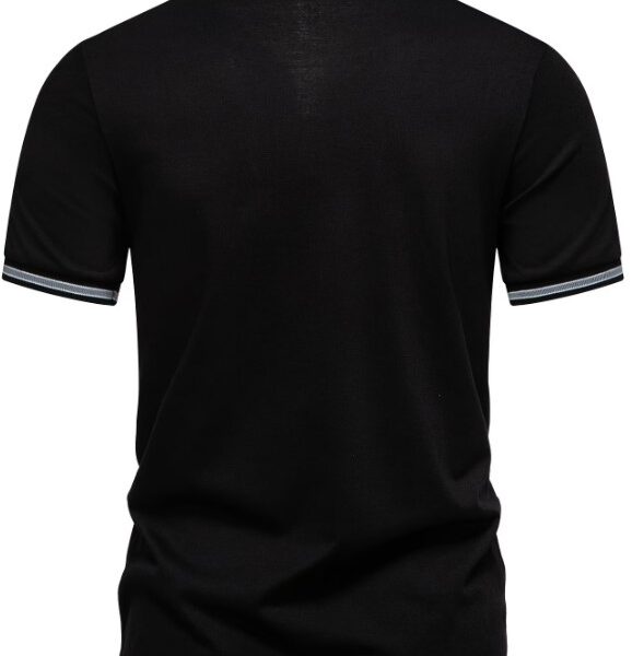 Camisa Polo Masculina com Zíper e Estampa Exclusiva – Estilo Casual Chic