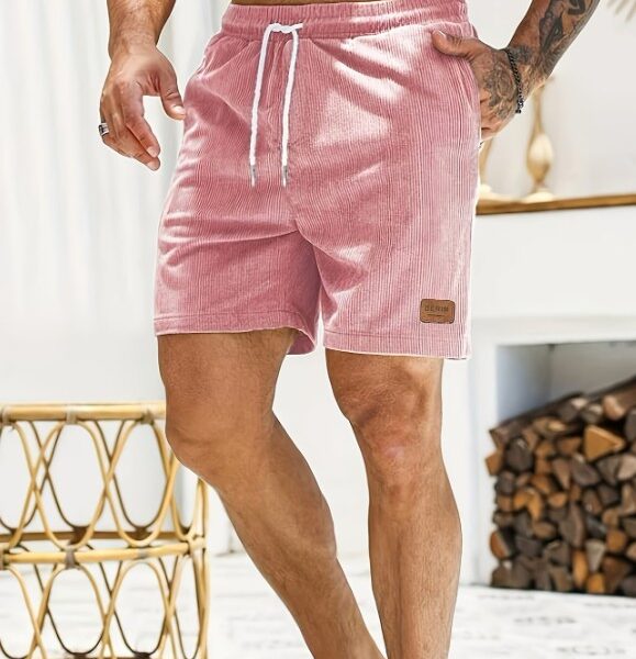 Short Masculino Veludo Cotelê Rosa – O Novo Ícone do Verão
