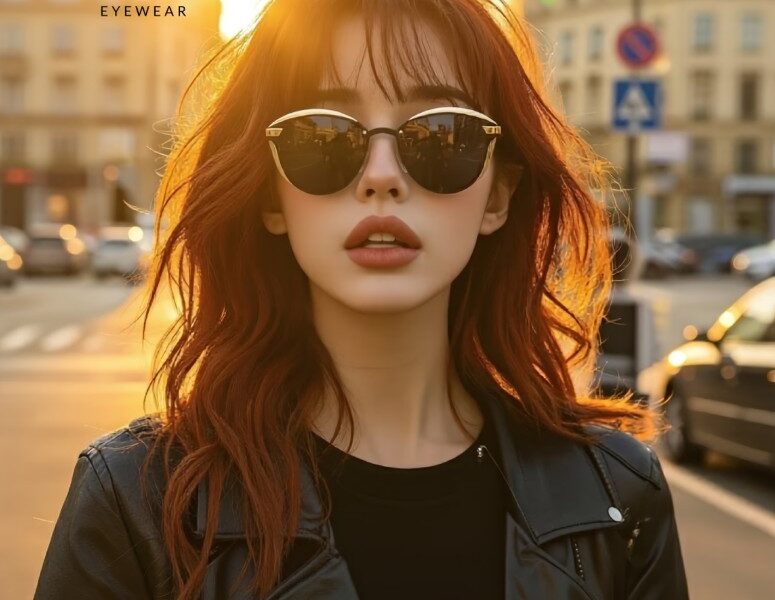 VOGGY Eyewear Design – Sofisticação Retro Borboleta com Detalhes Gold