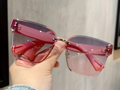 Óculos de Sol Rimless Chanfrados – A Nova Tendência Square