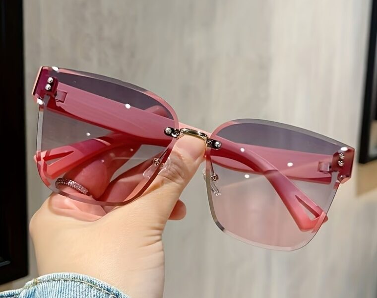 Óculos de Sol Rimless Chanfrados – A Nova Tendência Square