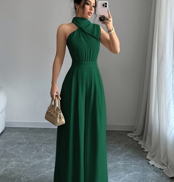 Aluguel Macacão Ombro Único Emerald Green – Estilo Red Carpet