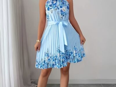 Aluguel Vestido Midi Floral Botânico com Cinto Estruturado