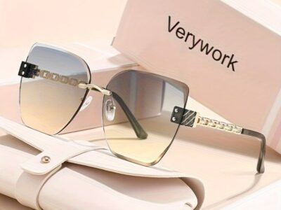 Aluguel Óculos Geométricos VERWORK – Estética Y2K e Cyber-Chic