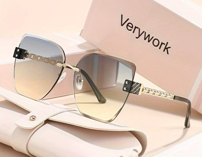 Aluguel Óculos Geométricos VERWORK – Estética Y2K e Cyber-Chic