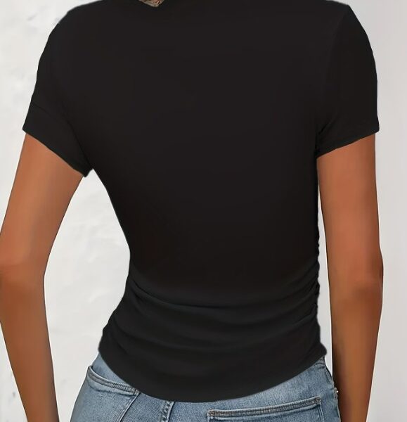 T-shirt Feminina Preta Paris Look Casual