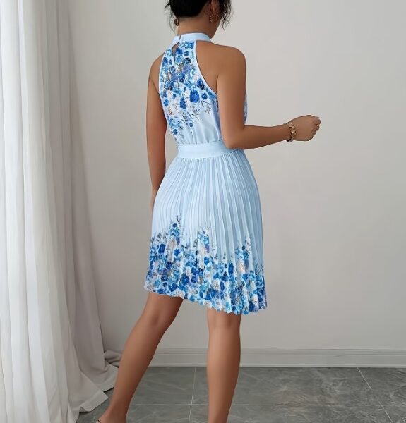 Aluguel Vestido Midi Floral Botânico com Cinto Estruturado