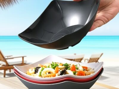 Conjunto de 4 Tigelas Quadradas com Cantos Elevados