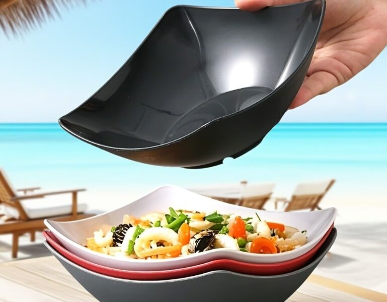 Conjunto de 4 Tigelas Quadradas com Cantos Elevados