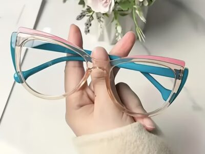 Óculos VOGGY Cat-Eye Color Block – O Segredo para o Look Perfeito