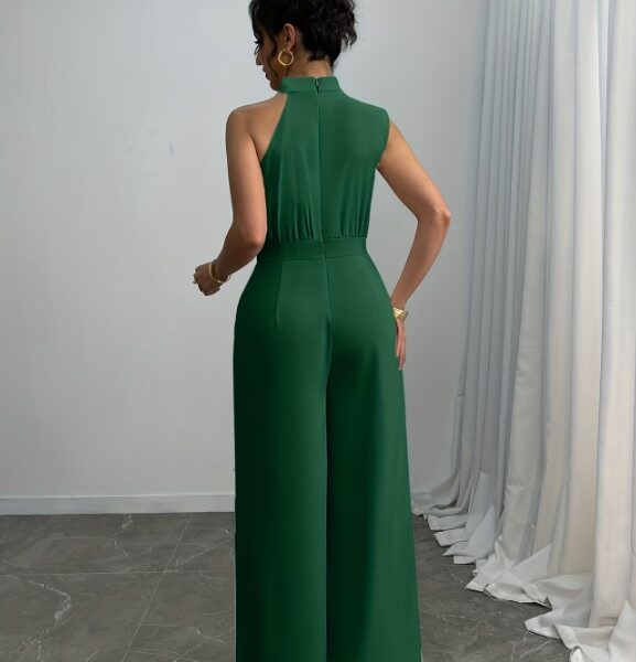 Aluguel Macacão Ombro Único Emerald Green – Estilo Red Carpet