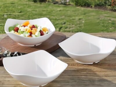 Conjunto de 4 Tigelas Quadradas com Cantos Elevados