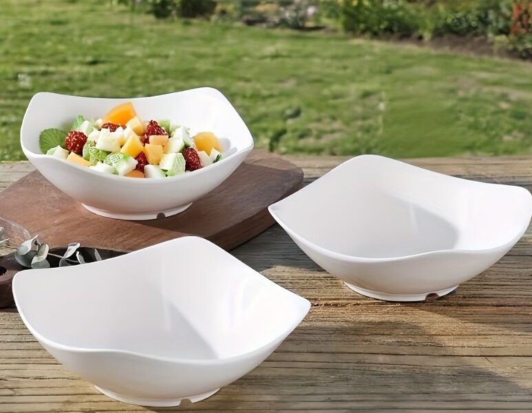 Conjunto de 4 Tigelas Quadradas com Cantos Elevados