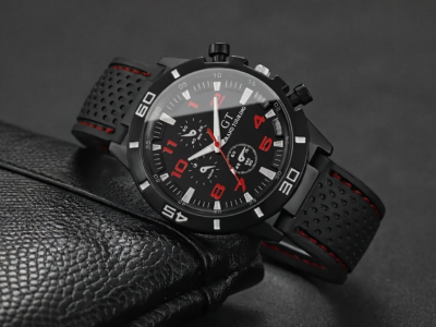 Relógio Masculino Black & Red Edition – Estilo Robusto