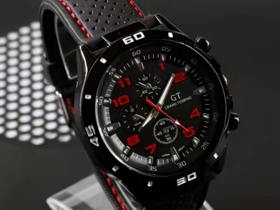 Relógio Masculino Black & Red Edition – Estilo Robusto